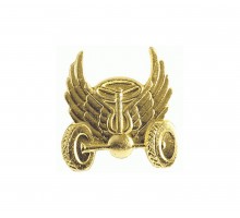 Эмблема петличная металлическая Автомобильные войска нового образца золотая